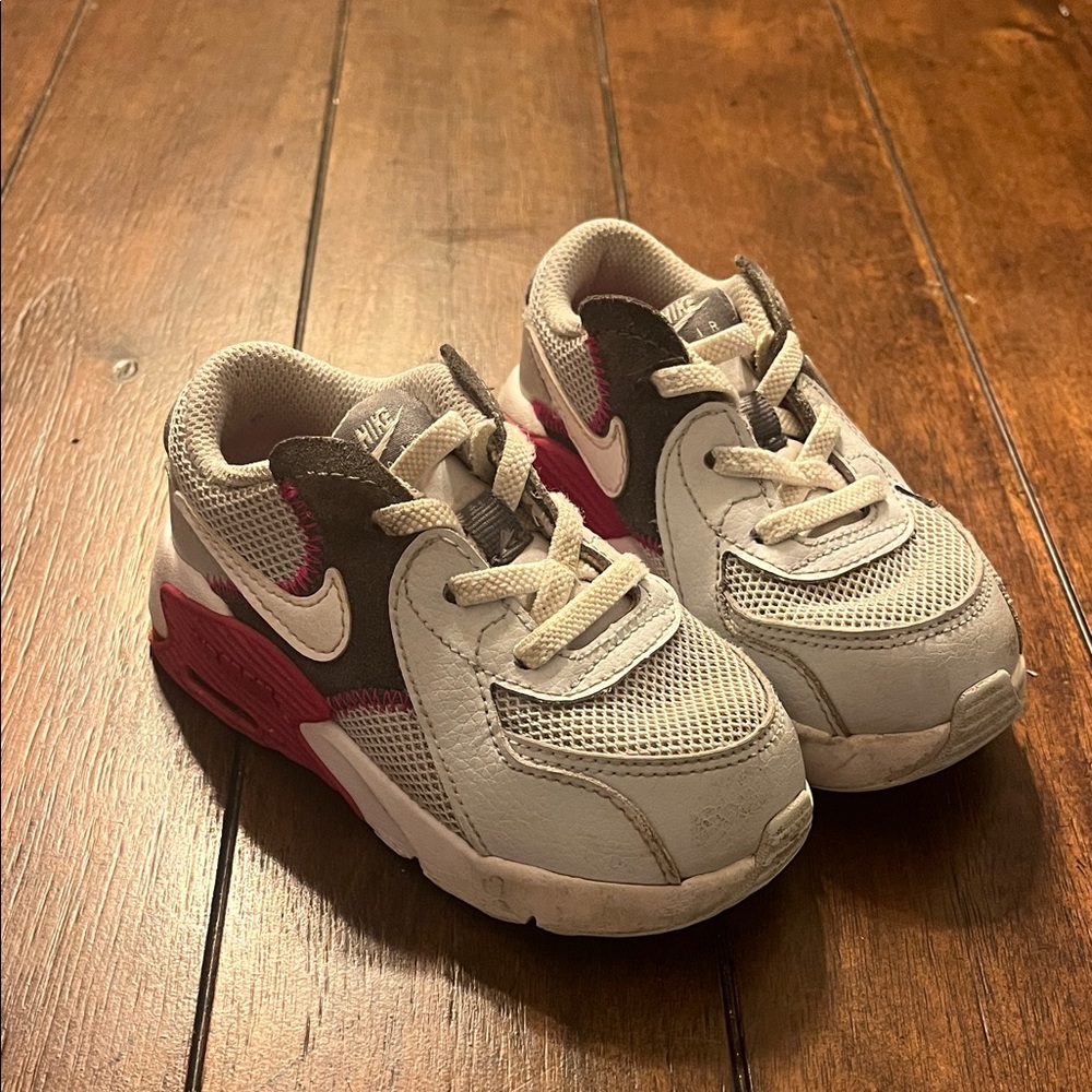 Nike Kids' White and Pink Mesh Sneakers